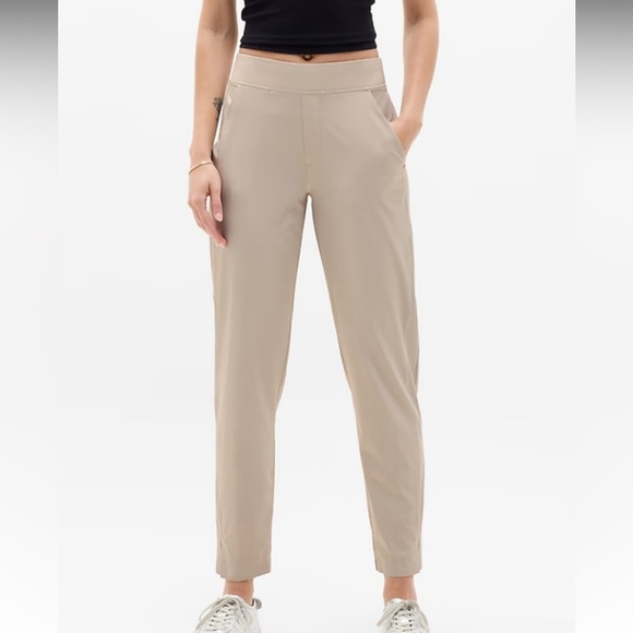 Athleta Brooklyn Mid Rise Ankle Pant – Abalone Beige (Size 4) - Picture 2 of 11